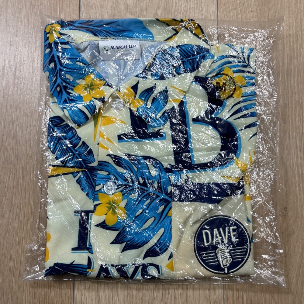 Tampa Bay Rays Dave Wills Tribute Hawaiian Shirt Mens Medium Tropical SGA NEW